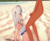 Gawr Gura Gets Fucked On The Beach from gawr gura hololive hentai 3d uncensored