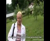 CZECH STREETS - TEREZA from quick public fuck where 2 menus my pussy while on a fall hike