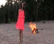 Lovely Lucy G Plays With Herself In A Pink Evening from sexy dance at beach