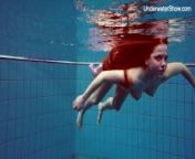 Redhead Simonna showing her body underwater from purenudism family nudist siwmming pool boys xxx