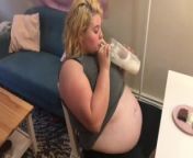CHUBBY BBW TEEN GULPS DOWN ENTIRE WEIGHT GAIN SHAKE AND DESSERT from abire