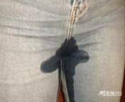 To much beer for Jazmin, she cant hold it any more and piss in her jeans! from peeing pussy hd