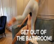 Get out of the bathroom or I'll crush your balls! BALLBUSTING from nickey ga