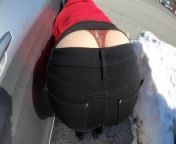 Milf flashing epic thong Whaletail at the gas station - Sammi Starfish from big butt crack
