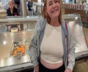 Hard Tits and Visible Areolas Flashing at the Grocery Store from areslal