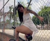How to ride a bike while i fuck my pussy with a dildo. from nepali bike rider