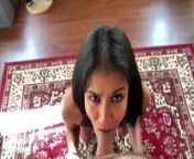 I got on my knees to blow him until he cums all over my face from dark tanned indian babe leena from uk mp4