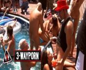 3-Way Porn - Crazy group Sex Orgy Fuck Outside from zmeenaorr pool