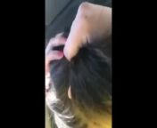 Teen in car gives me a blowjob sucks my cock swallows my cum while I rub her pussy from muchachitas