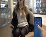HOOKED UP TO A STRANGE GIRL'S VIBRATOR AT THE MALL!4K from timidaff