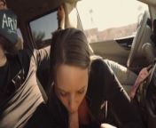 Wife Swallows Cum in a Busy Parking Lot from blowjob in car cum in mouth