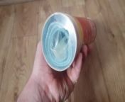 Homemade Pringles Pocket Pussy DIY from amateur riding fuck orgasm