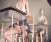 Futanari Asian Girl Masturbating in Classroom in Public from look 3d