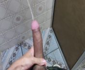 PISSING AND EJACULATION IN THE BATHROOM AT HOME from ed boy
