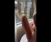 Masturbating in front of hotel window until orgasm in public from black fat women sex com