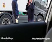 French slut offers a free blowjob to a truck driver if he lets her record the scene - real amateur from www punjabi truck driver