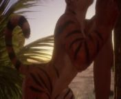 Female Tiger Orgasm Squeezes His Dick (Cum Inside) | Wild Life Furry from wild life 3d