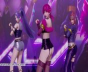 MMD Black Pink - How You Like That Hot Striptease Ahri Akali Evelynn Kaisa League of Legends KDA from korean nude naked images