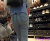 Dick flash Random Stranger Cums in my Panties in Public Store Dressing Room from pussy flashing in store