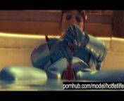 Hot Girl With Big Boobs Full Encased In Blue Latex Catsuit Plays In Pearl Sheen Pool - Part 1 from sheen dassa