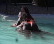 Fucking my sugar daddy in hotel pool from sex at the pool my sexy swimming trainer