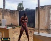 Ebony African babe Akiilisa playing with herself outdoors free pornhub video from african shemale sex video
