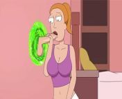 Summer sucks stepbrother's cock through a portal | Rick and Morty from poptl