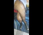 Bouncing in black fishnets and heels from indian gril amrpit hair