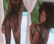 Oops, I did it again! Tempting lingerie Try-On presented by Smoking Hot African Model! from dark chocolate