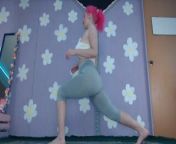 Cute Milf Yoga Workout See Through Leggings Flashing Pierced Nipples from kim woo seok fake naked