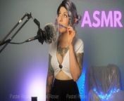 SFW ASMR Tingly Elf Girl Pen Biting - PASTEL ROSIE Nibbling Mouth Sounds Triggers Inked Cosplay Babe from karuna satori asmr tingly grooming triggers video mp4