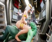 green furry dragon with a double thin dick entered the spaceship and fucked the beauty in all holes from monster 3d six sins com