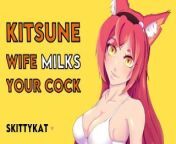 Kitsune Wifey Milks Your Cock [F4M] [Bent over Counter] [Pound my Tight Pussy] [Apron & Panties] from skittykat