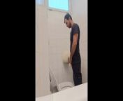 camera in the bathroom of a well-known company, man pisses with his Italian cock from ls bd company nudeone homem