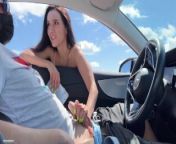 Sexy stranger sucks dick in a car in a public parking lot! from dick and balls flash public beach